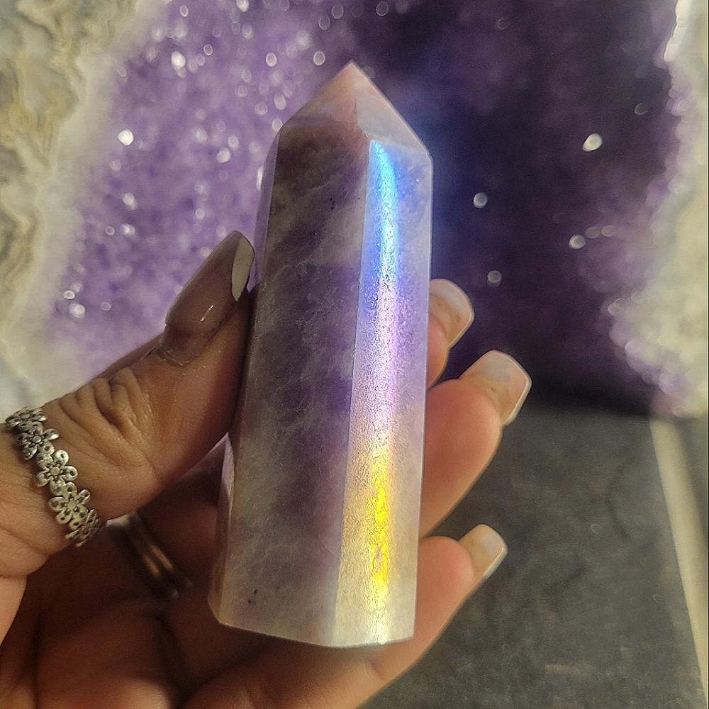 Aurora Lepidolite crystal tower